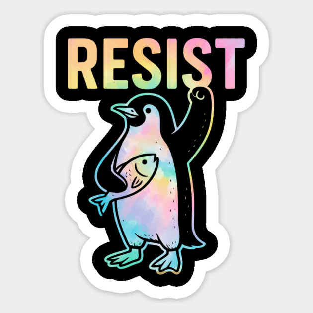 Resist-Penguin Sticker by ArtistTee ⭐⭐⭐⭐⭐