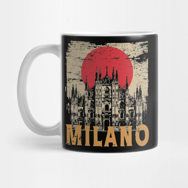 Milano Cathedral Poster – Italian Landmark in Retro Ink Style by TuncGK
