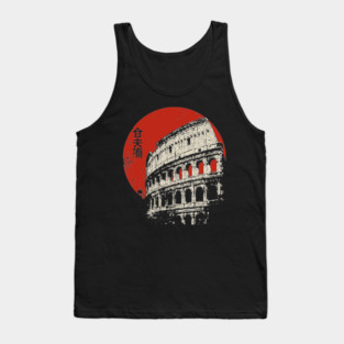 Rome Colosseum Poster – Travel Souvenir in Japanese-Inspired Style Tank Top
