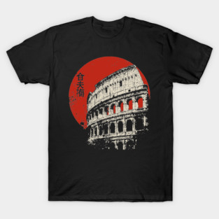 Rome Colosseum Poster – Travel Souvenir in Japanese-Inspired Style T-Shirt
