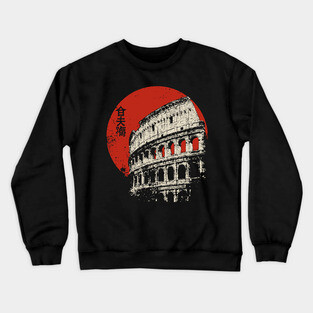 Rome Colosseum Poster – Travel Souvenir in Japanese-Inspired Style Crewneck Sweatshirt