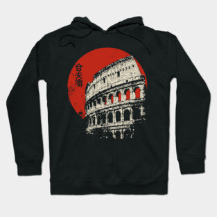 Rome Colosseum Poster – Travel Souvenir in Japanese-Inspired Style Hoodie