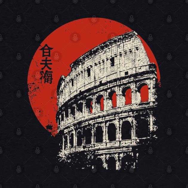 Rome Colosseum Poster – Travel Souvenir in Japanese-Inspired Style by TuncGK