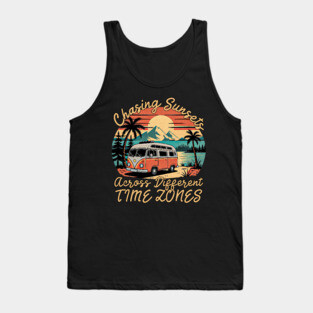 Chasing sunsets across different time zones Tank Top