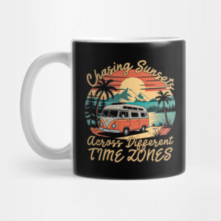 Chasing sunsets across different time zones Mug