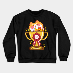 Cute Shiba in a Gold Trophy Crewneck Sweatshirt