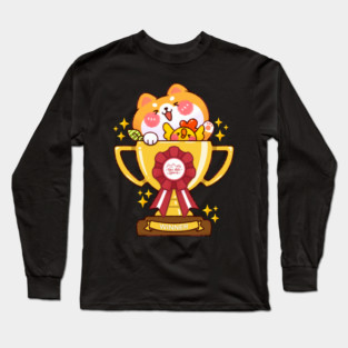 Cute Shiba in a Gold Trophy Long Sleeve T-Shirt