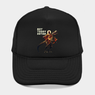 Not Today Satan – Funny Jesus Riding Dinosaur Meme Design Hat