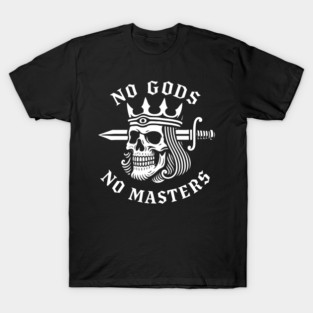 No Gods No Masters – Punk Skull Anarchy Anti-Authority Design T-Shirt