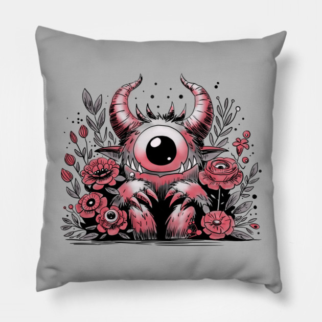 Spring Flower Monster Pillow by H. R. Sinclair