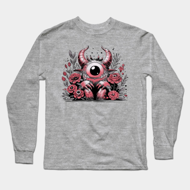Spring Flower Monster Long Sleeve T-Shirt by H. R. Sinclair