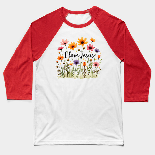 Mom loves Jesus - I love Jesus Baseball T-Shirt by Rox