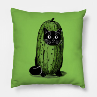 Kitty In A Pickle Costume Color Pillow