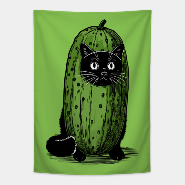 Kitty In A Pickle Costume Color Tapestry by KilkennyCat Art