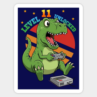 Level 11 Unlocked, Birthday T-Rex Magnet