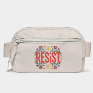 Resist – Floral Political Protest Typography Design Bag