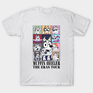 Bluey Muffin Heeler The Eras Tour Vintage Cartoon T-Shirt