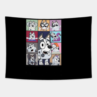 Bluey Muffin Heeler The Eras Tour Vintage Cartoon Tapestry