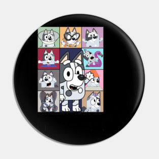 Bluey Muffin Heeler The Eras Tour Vintage Cartoon Pin