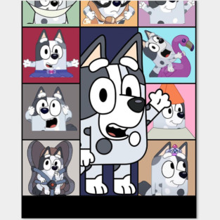 Bluey Muffin Heeler The Eras Tour Vintage Cartoon Posters and Art