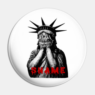 Statue Of Liberty SHAME RESIST PROTEST ANTI TRUMP TARIFFS Pin