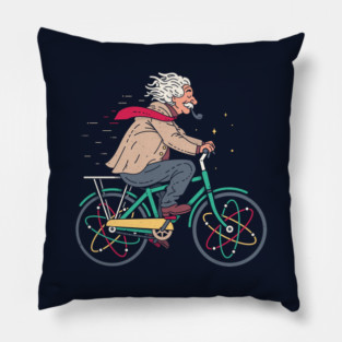 Atomic Bike | Einstein on Bicycle Pillow