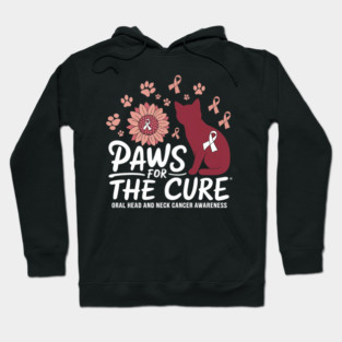 White Paws For The Cure Oral Head and Neck Cancer Hoodie