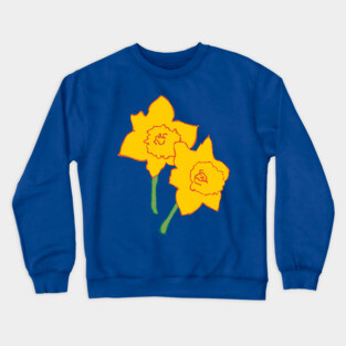 Bold Yellow Daffodils Floral Design – Bright Spring Art Crewneck Sweatshirt