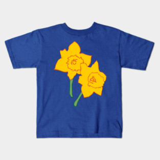 Bold Yellow Daffodils Floral Design – Bright Spring Art Kids T-Shirt
