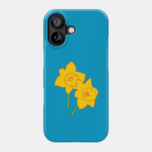 Bold Yellow Daffodils Floral Design – Bright Spring Art Phone Case