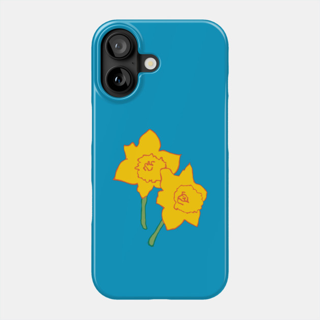 Bold Yellow Daffodils Floral Design – Bright Spring Art Phone Case by DonWillisJrArt