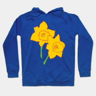 Bold Yellow Daffodils Floral Design – Bright Spring Art Hoodie