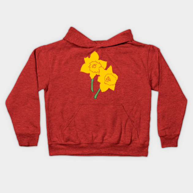 Bold Yellow Daffodils Floral Design – Bright Spring Art Kids Hoodie by DonWillisJrArt