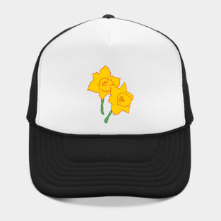 Bold Yellow Daffodils Floral Design – Bright Spring Art Hat