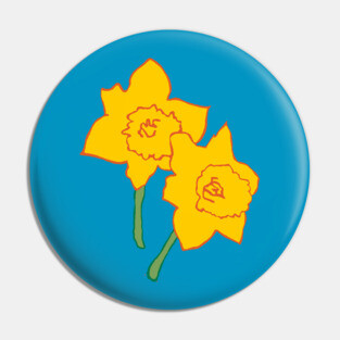 Bold Yellow Daffodils Floral Design – Bright Spring Art Pin