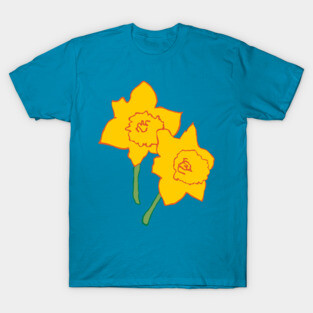 Bold Yellow Daffodils Floral Design – Bright Spring Art T-Shirt