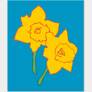 Bold Yellow Daffodils Floral Design – Bright Spring Art Posters and Art