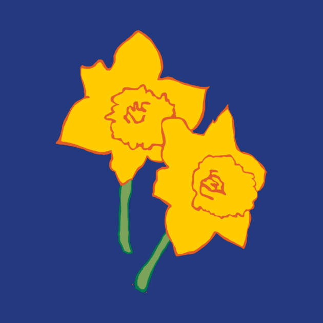 Bold Yellow Daffodils Floral Design – Bright Spring Art by DonWillisJrArt