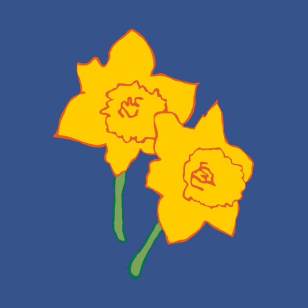 Bold Yellow Daffodils Floral Design – Bright Spring Art by DonWillisJrArt