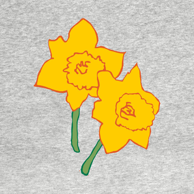Bold Yellow Daffodils Floral Design – Bright Spring Art by DonWillisJrArt