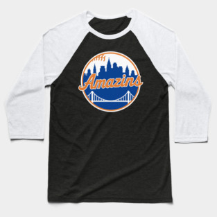 Amazins NYC Baseball Skyline Logo Baseball T-Shirt