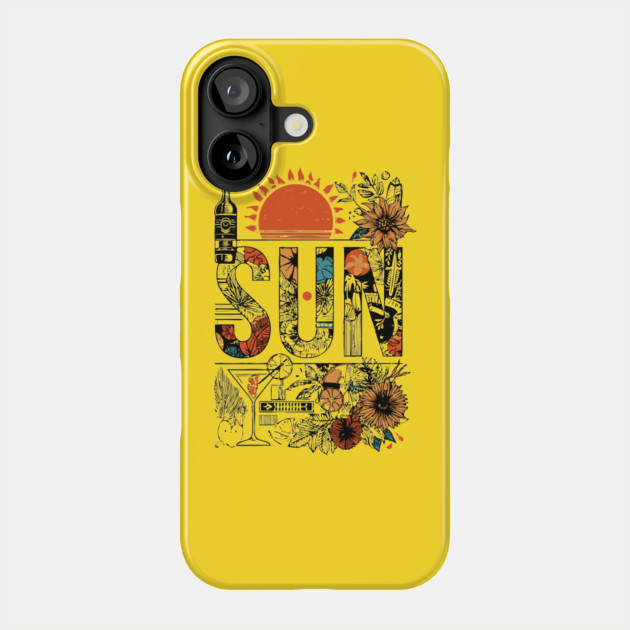 Retro Summer Design - "Sun" Typography Art Phone Case by TuncGK