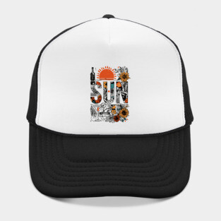 Retro Summer Design - "Sun" Typography Art Hat