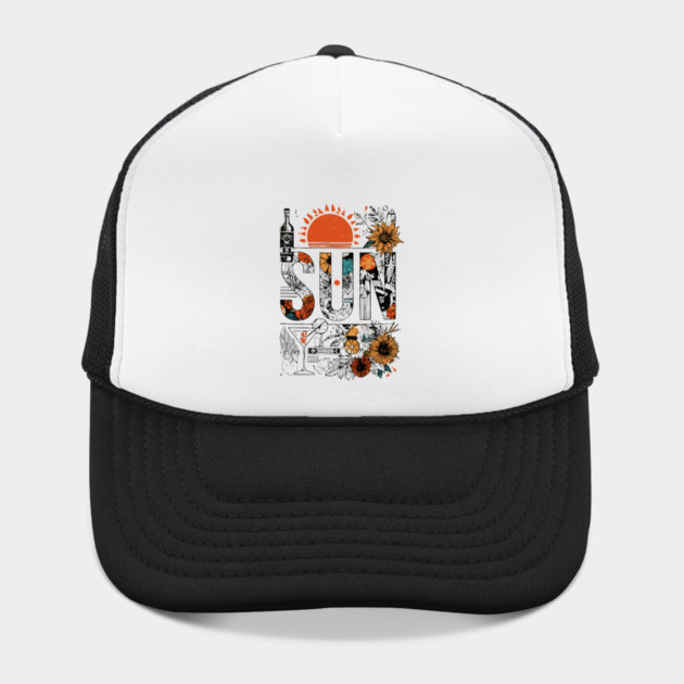 Retro Summer Design - "Sun" Typography Art by TuncGK