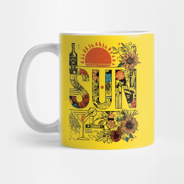 Retro Summer Design - "Sun" Typography Art by TuncGK