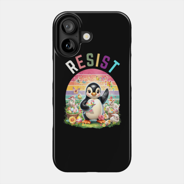Resist-Penguin Phone Case by Creatifly Graphic Tees