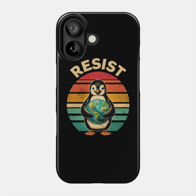 Resist-Penguin Phone Case by Creatifly Graphic Tees