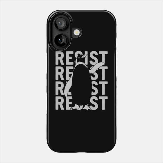 Resist-Penguin Phone Case by Creatifly Graphic Tees