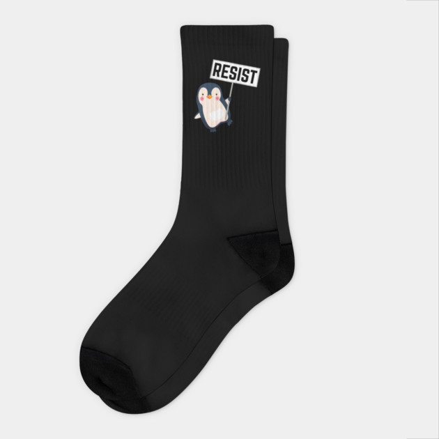 Resist-Penguin Socks by Creatifly Graphic Tees