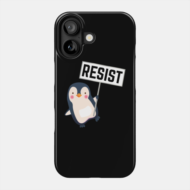 Resist-Penguin Phone Case by Creatifly Graphic Tees